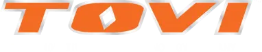 Orange 'TOVI' logo on a white background